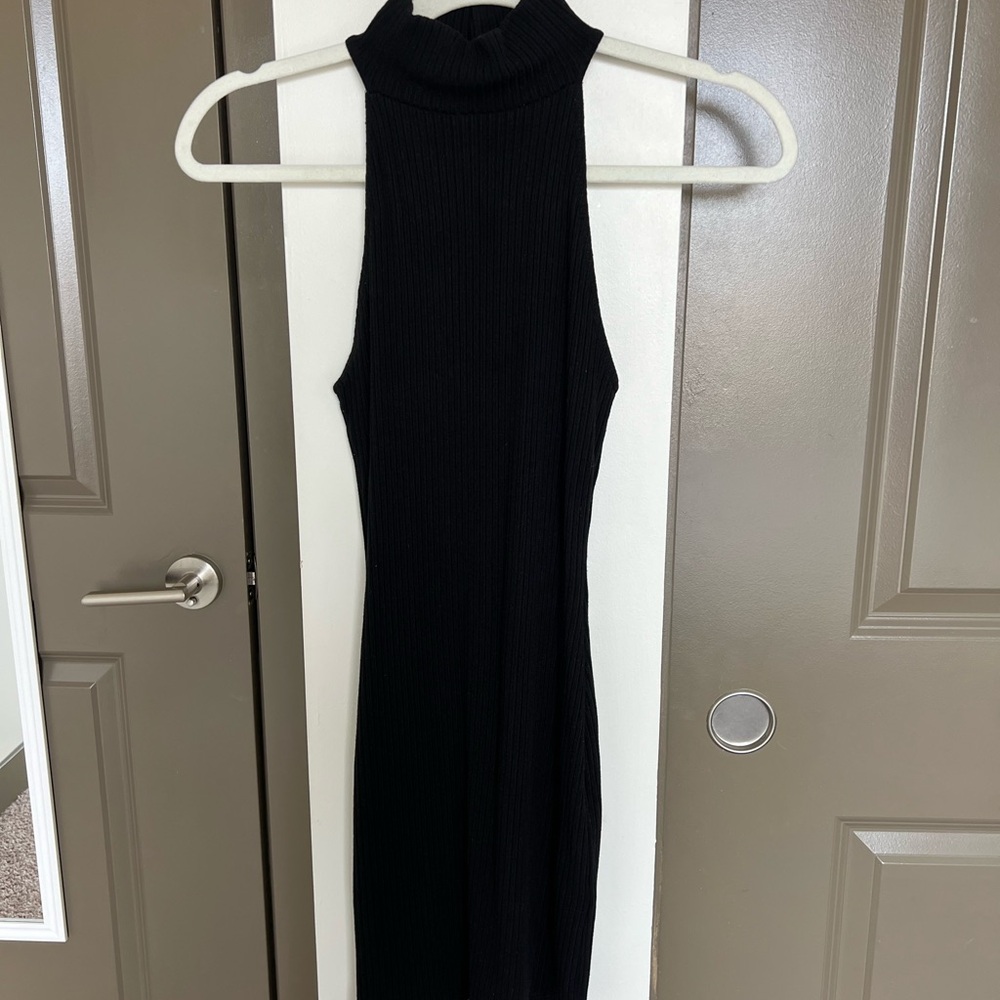 Reformation Black Sleeveless Mini Sweater Dress - XS